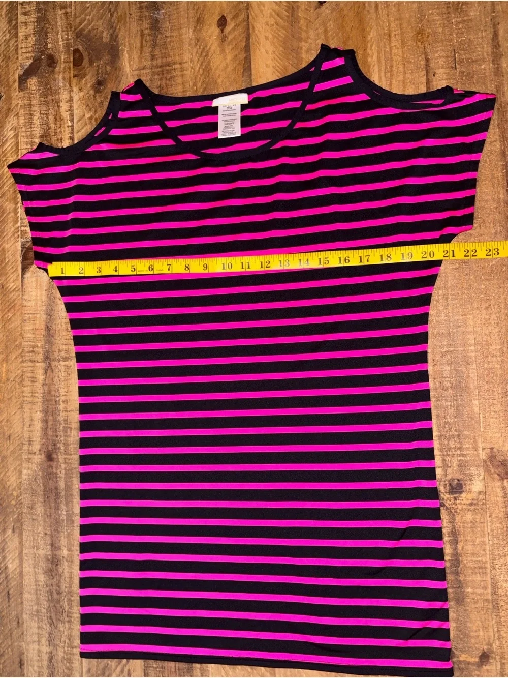 Michael Kors Open Shoulder Striped Shift Dress